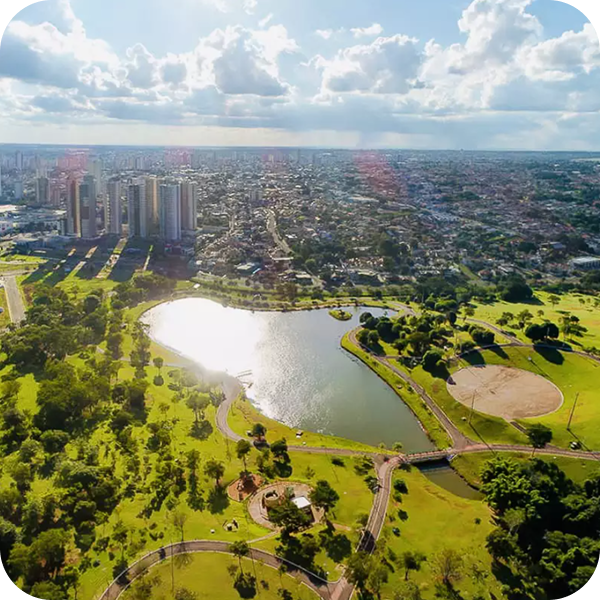Imagem aérea do Parque das Nações Indígenas em Campo Grande
